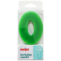 slide 6 of 13, Meijer Extra Large Birthday Candle, Number 0, Assorted Colors, 3", 1 ct