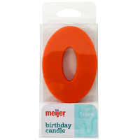slide 3 of 13, Meijer Extra Large Birthday Candle, Number 0, Assorted Colors, 3", 1 ct