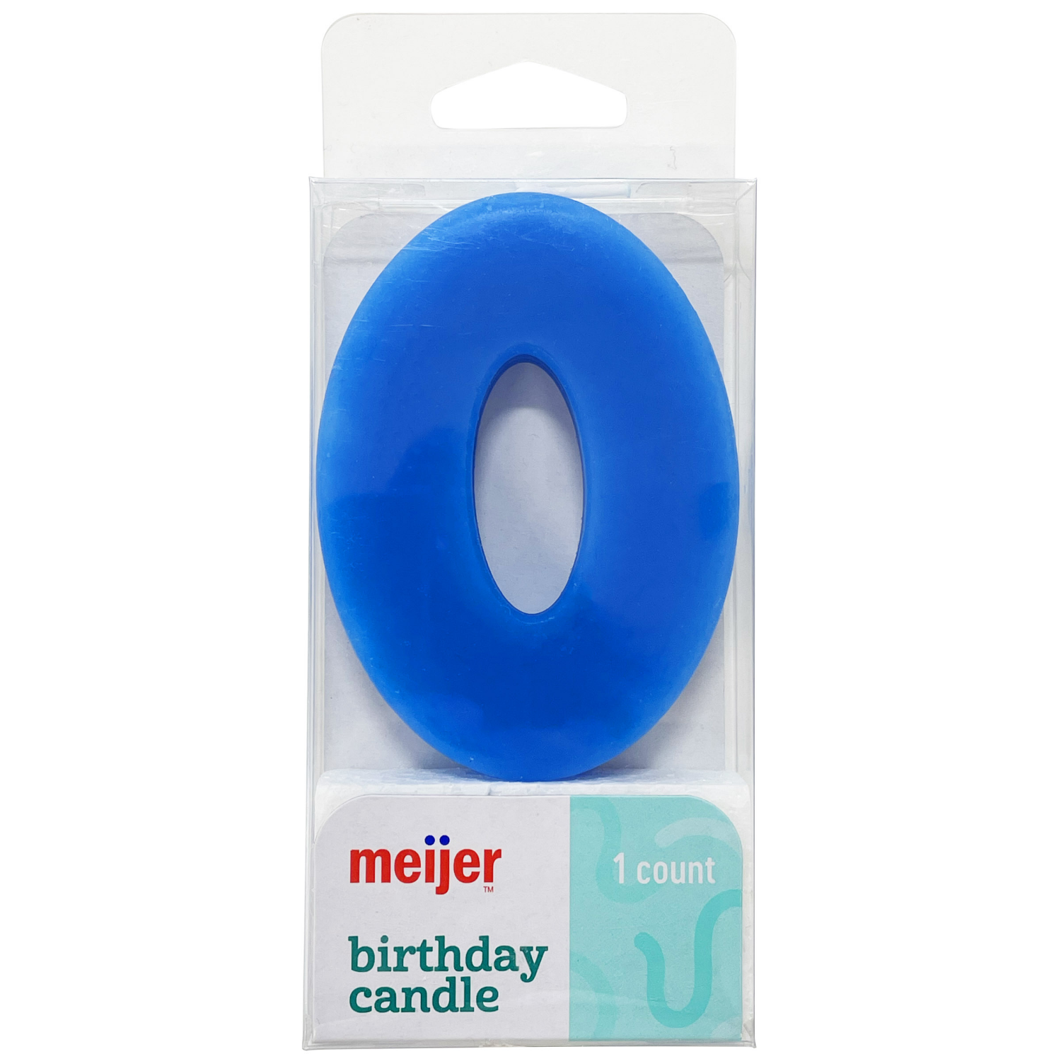 slide 1 of 4, Meijer Extra Large Birthday Candle, Number 0, Assorted Colors, 3", 1 ct