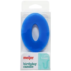 Meijer Extra Large Birthday Candle, Number 0, Assorted Colors, 3"