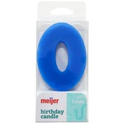 Meijer Extra Large Birthday Candle, Number 0, Assorted Colors, 3"