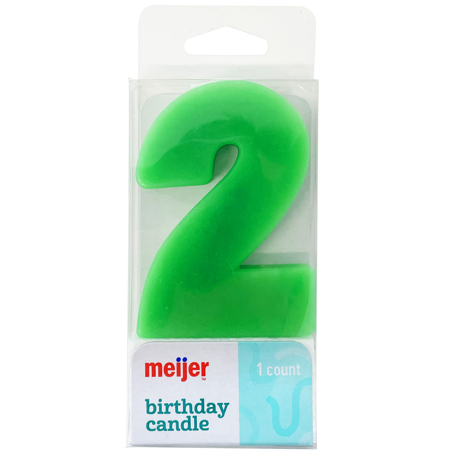 slide 4 of 4, Meijer Extra Large Birthday Candle, Number 2, Assorted Colors, 3", 1 ct