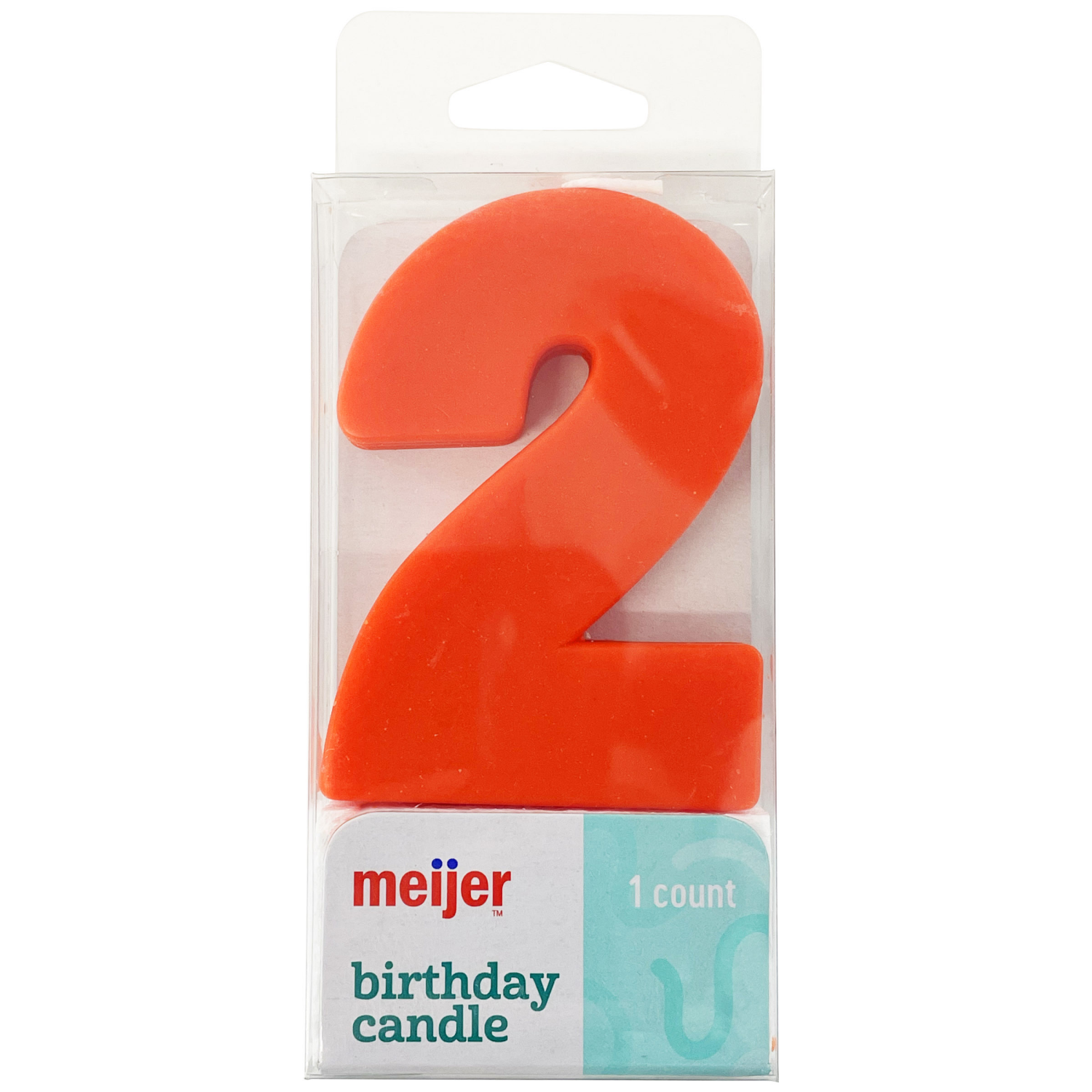 slide 3 of 4, Meijer Extra Large Birthday Candle, Number 2, Assorted Colors, 3", 1 ct