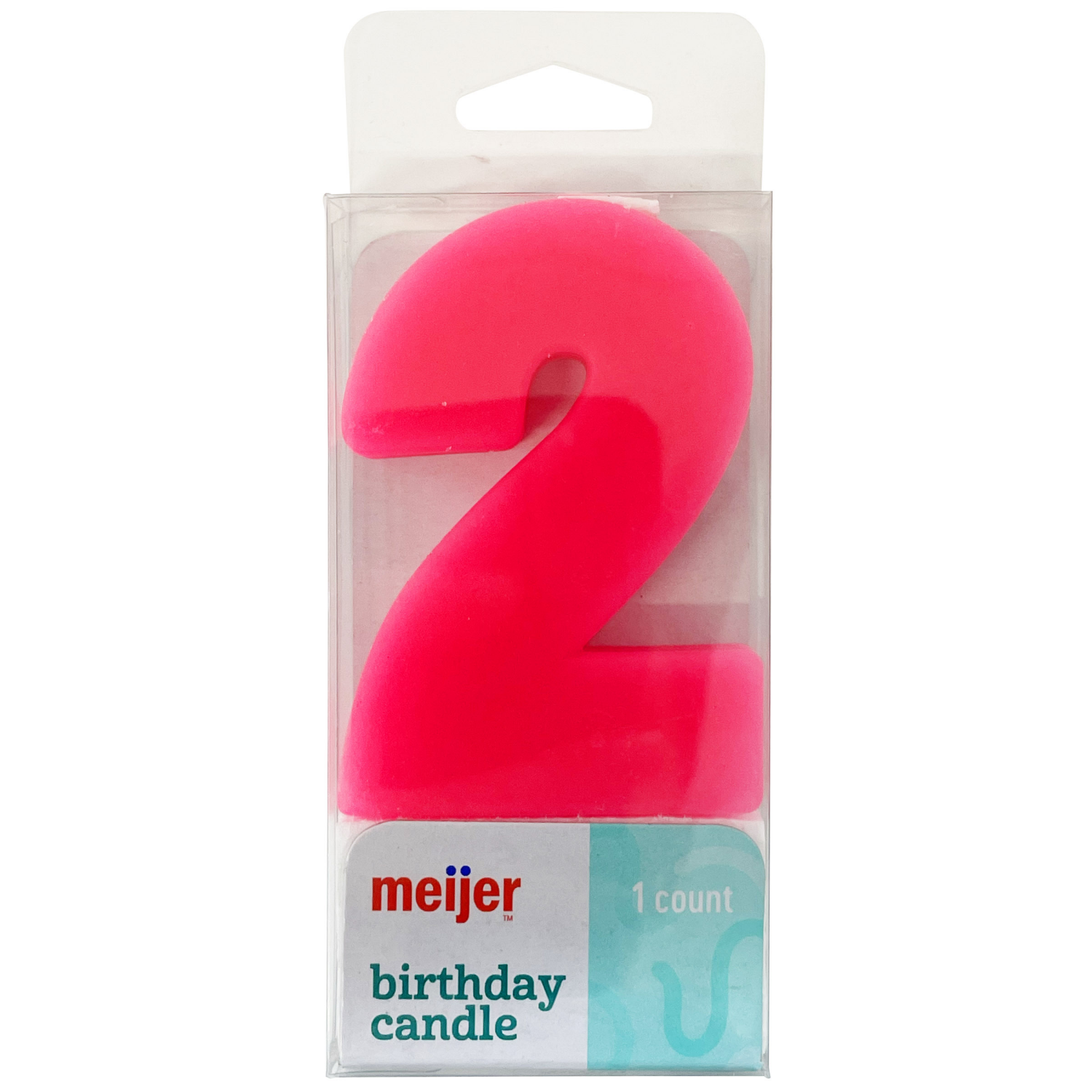 slide 2 of 4, Meijer Extra Large Birthday Candle, Number 2, Assorted Colors, 3", 1 ct