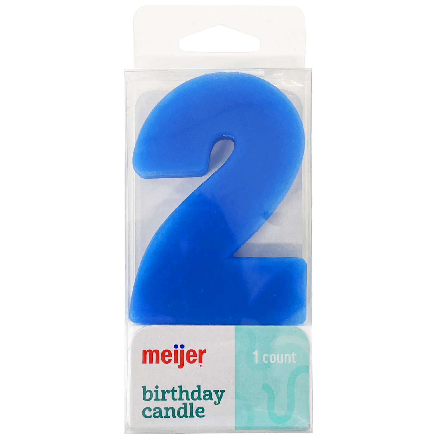 slide 1 of 4, Meijer Extra Large Birthday Candle, Number 2, Assorted Colors, 3", 1 ct