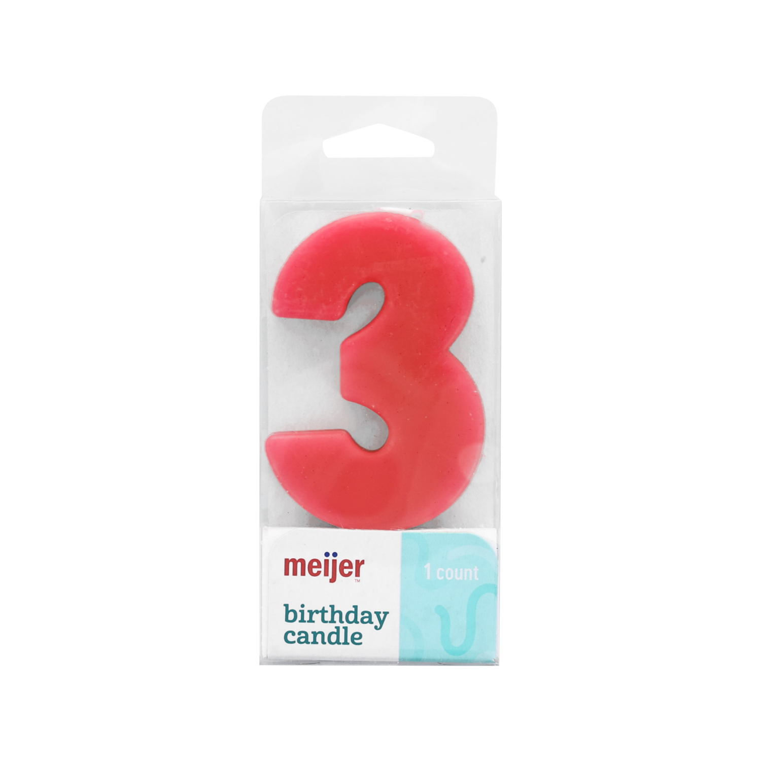 slide 3 of 4, Meijer Extra Large Birthday Candle, Number 3, Assorted Colors, 3", 1 ct