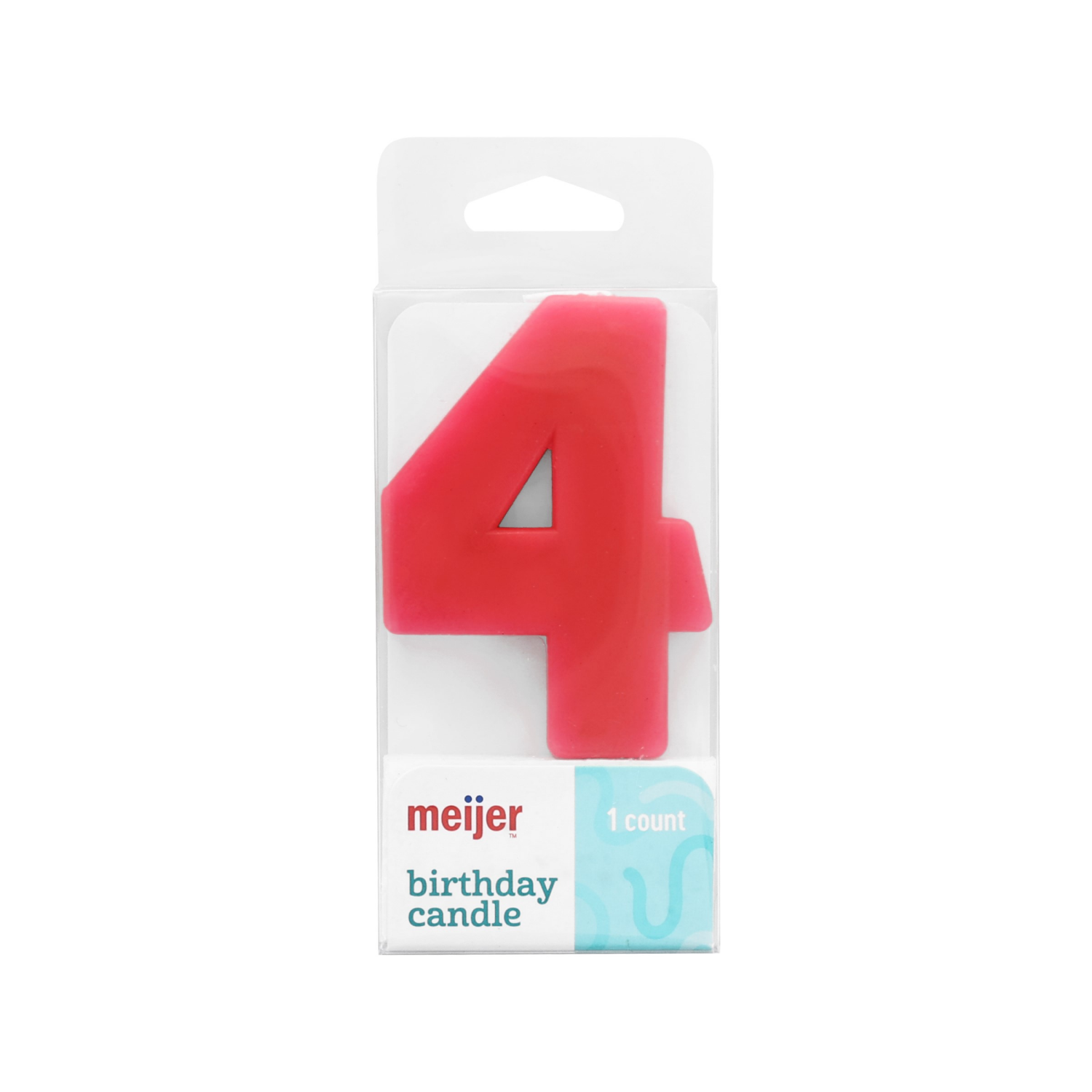 slide 4 of 4, Meijer Extra Large Birthday Candle, Number 4, Assorted Colors, 3", 1 ct