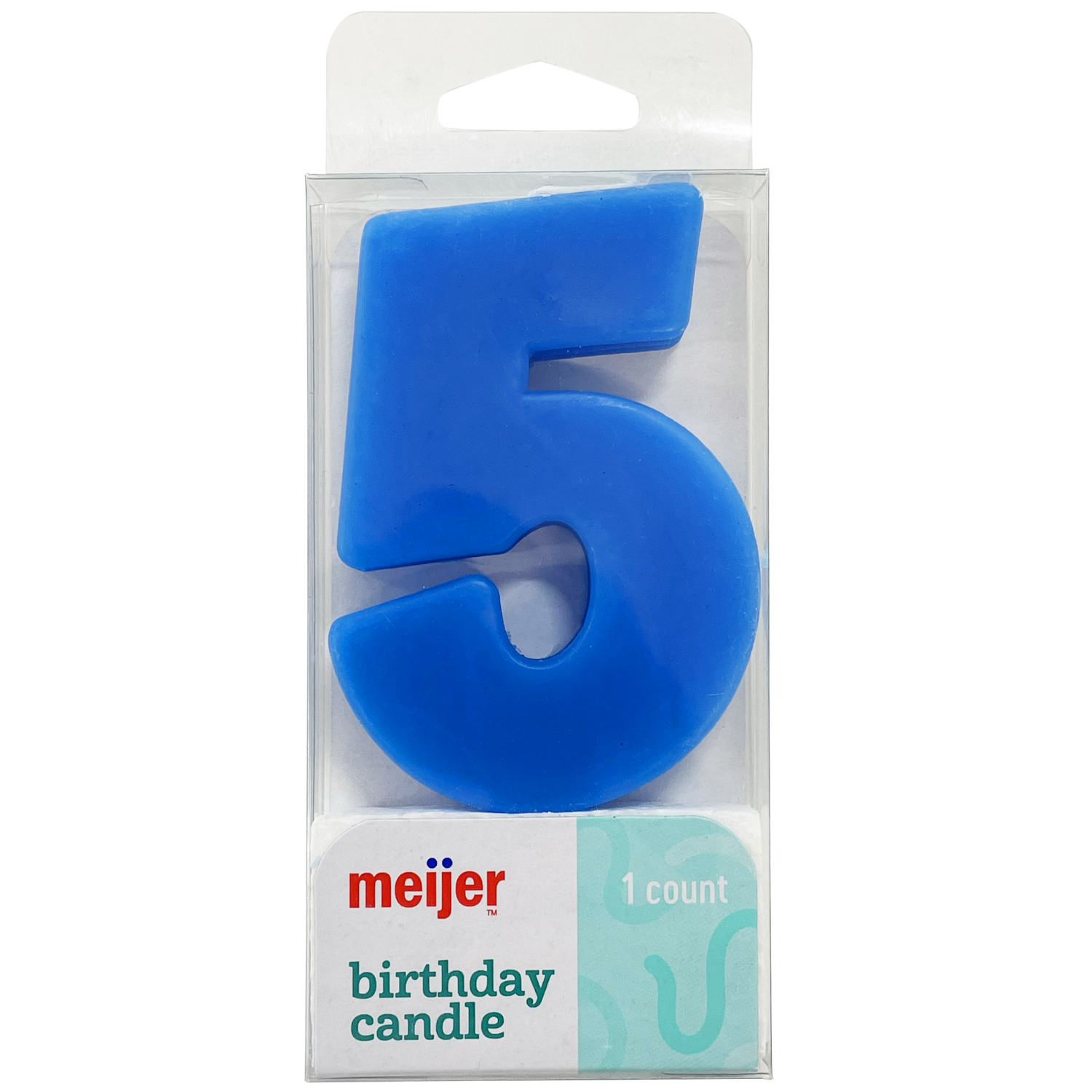 slide 1 of 4, Meijer Extra Large Birthday Candle, Number 5, Assorted Colors, 3", 1 ct