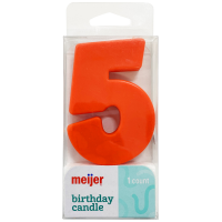 slide 2 of 13, Meijer Extra Large Birthday Candle, Number 5, Assorted Colors, 3", 1 ct