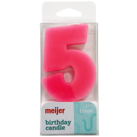slide 10 of 13, Meijer Extra Large Birthday Candle, Number 5, Assorted Colors, 3", 1 ct