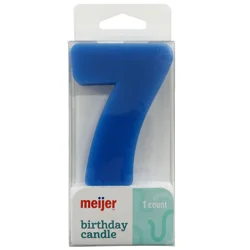 Meijer Extra Large Birthday Candle, Number 7, Assorted Colors, 3"