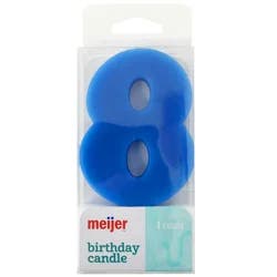 Meijer Extra Large Birthday Candle, Number 8, Assorted Colors, 3"