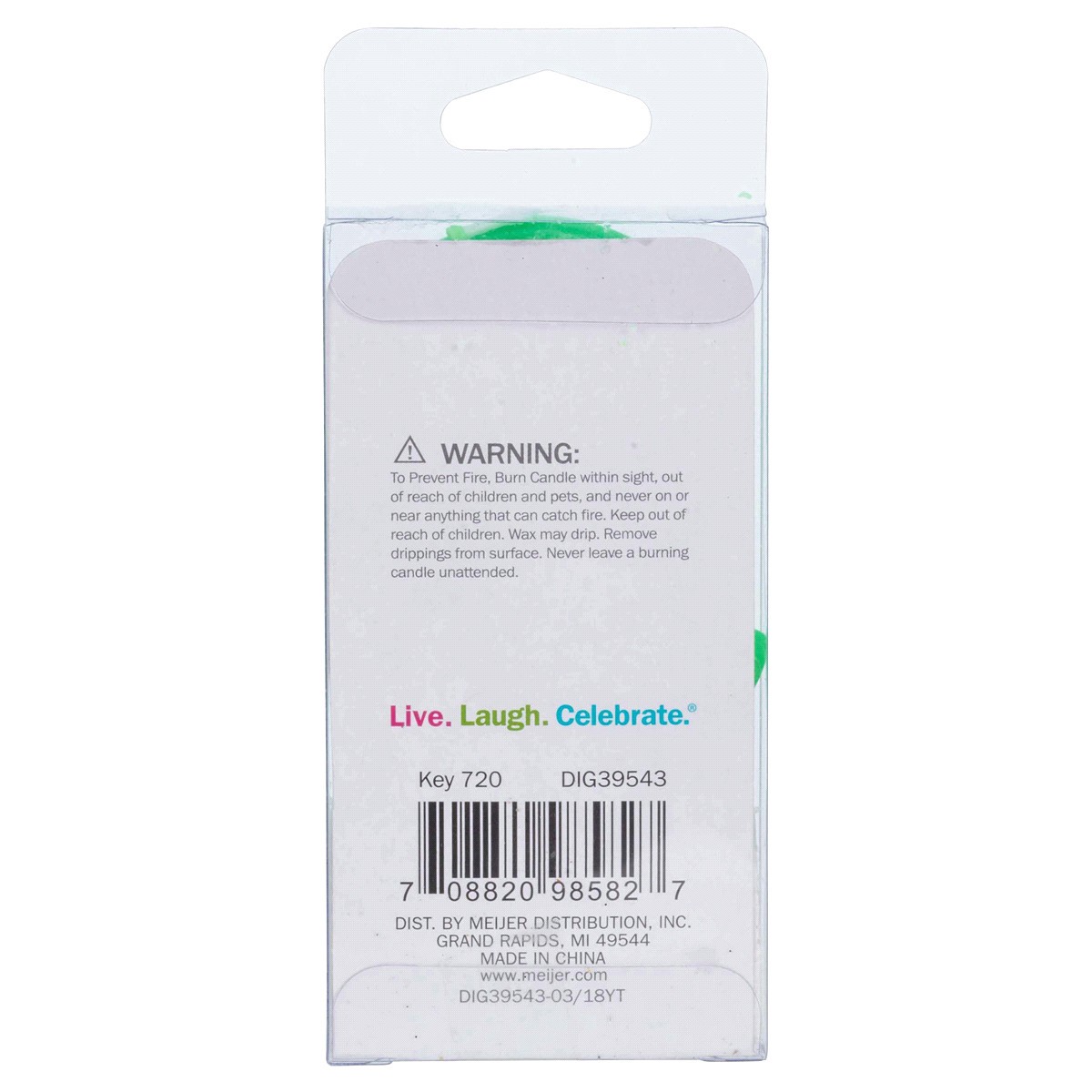 slide 2 of 2, Meijer Extra Large Birthday Candle, Number 9, Assorted Colors, 3", 1 ct