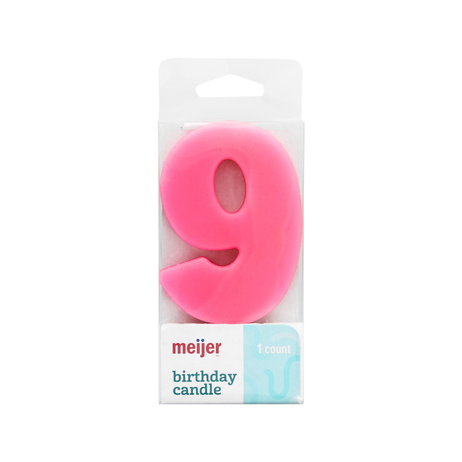 slide 3 of 4, Meijer Extra Large Birthday Candle, Number 9, Assorted Colors, 3", 1 ct