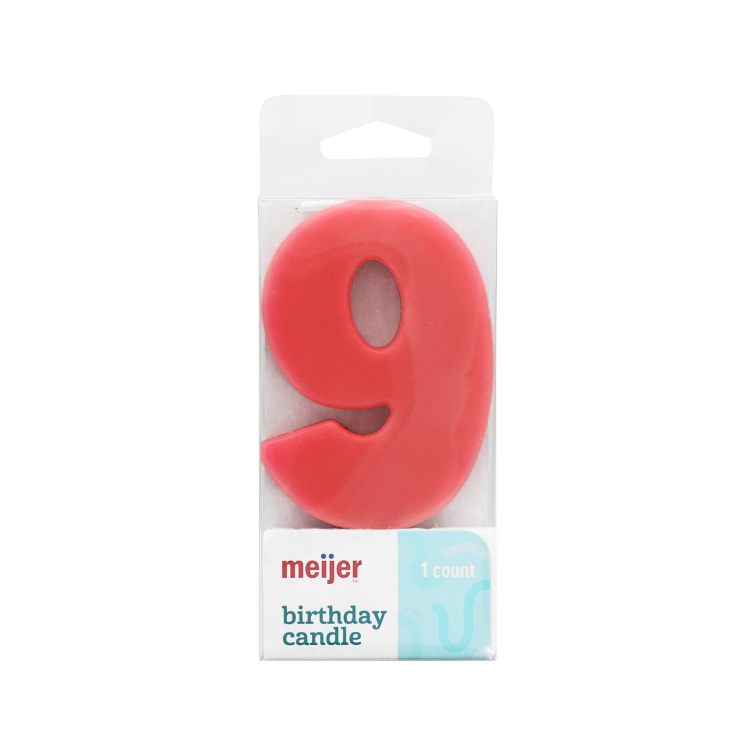 slide 4 of 4, Meijer Extra Large Birthday Candle, Number 9, Assorted Colors, 3", 1 ct