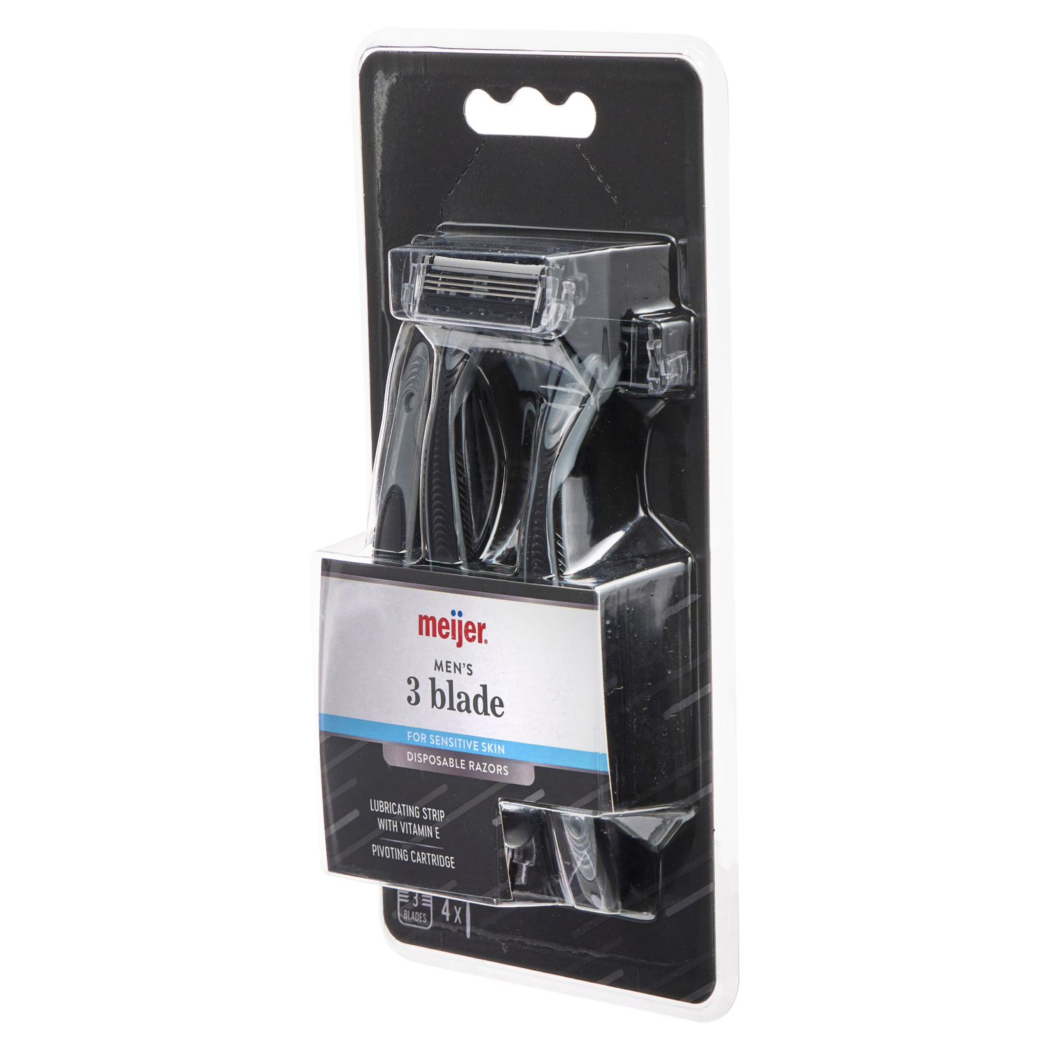 slide 4 of 5, Meijer Mens 3 Blade Sens Disp Razor, 4 ct