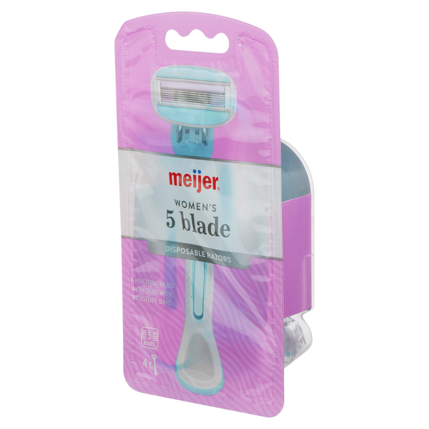 slide 4 of 5, Meijer Womens 5 Blade Disp Razor, 4 ct