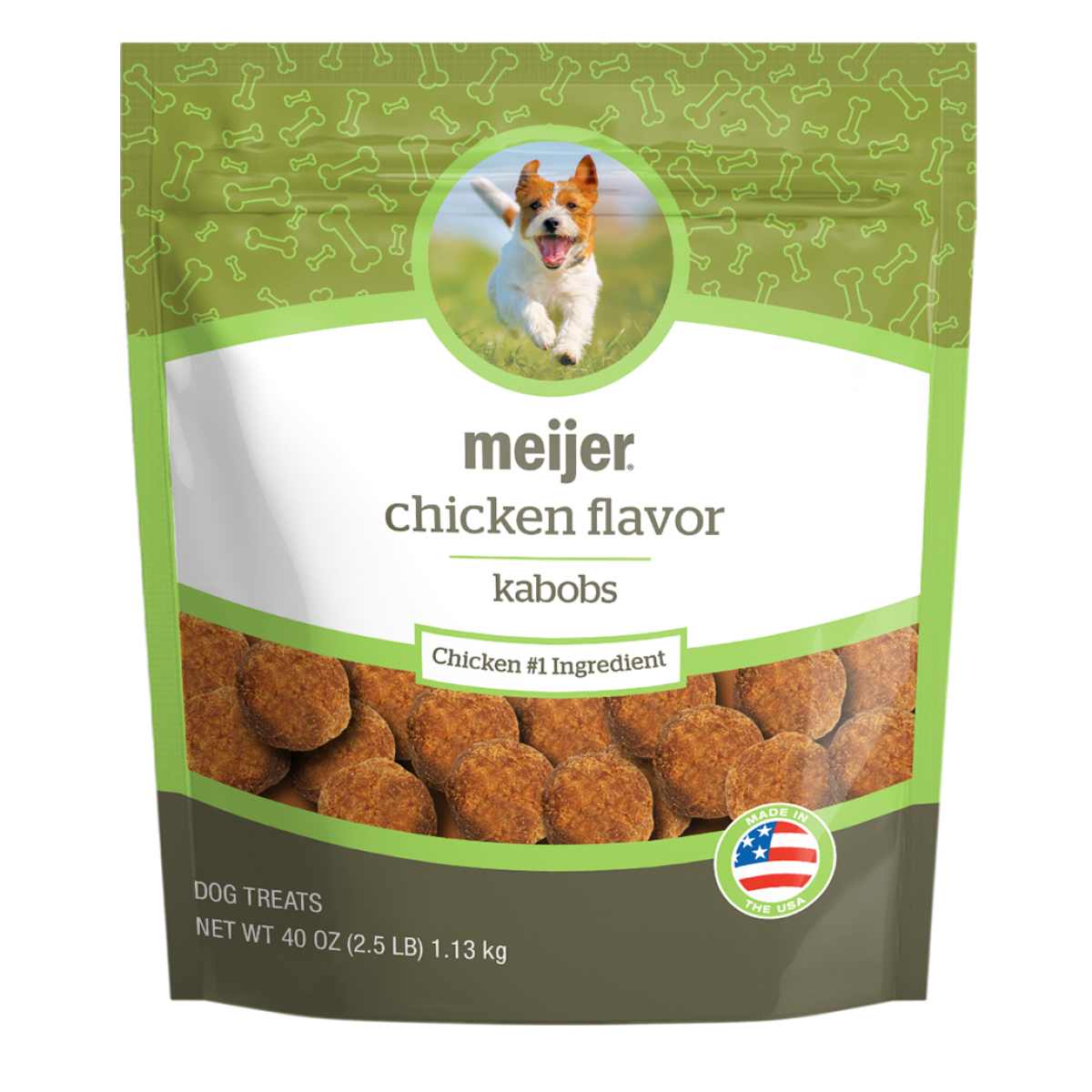 slide 1 of 2, Meijer Chicken Flavor Kabobs Dog Treats, 40 oz