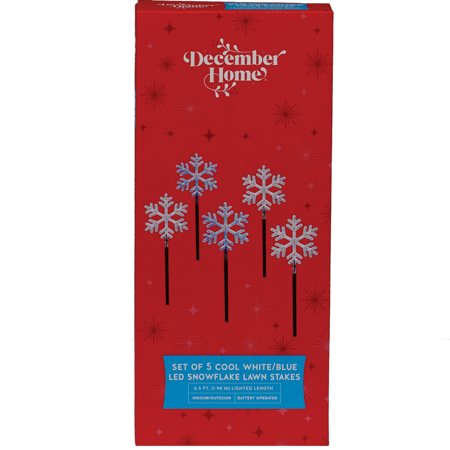 slide 2 of 3, DH B/O LED SNOWFLAKE LAWN STAKE 2AST, 5 ct