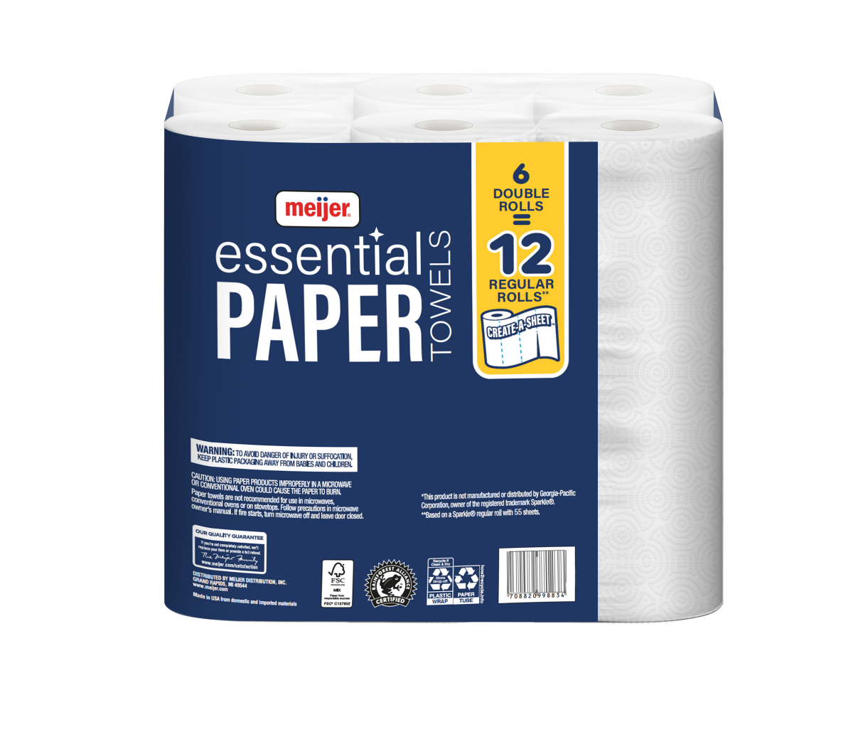 slide 2 of 2, Meijer Essential Double Roll Paper Towels, 6 ct