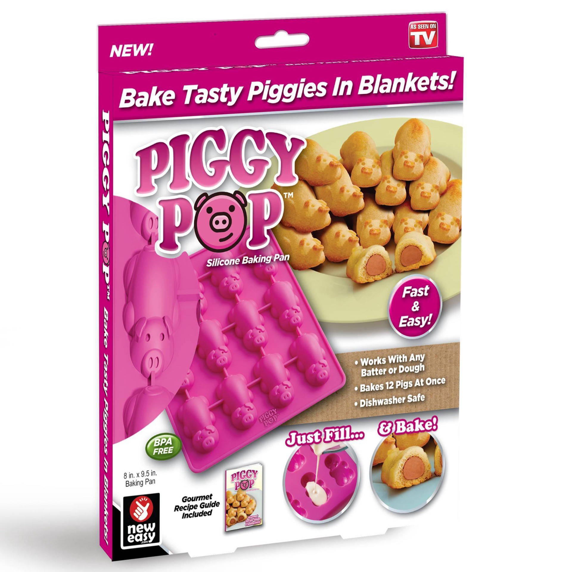 slide 1 of 6, Piggy Pop Baking Pan 1 ea, 8 in x 9.5 in