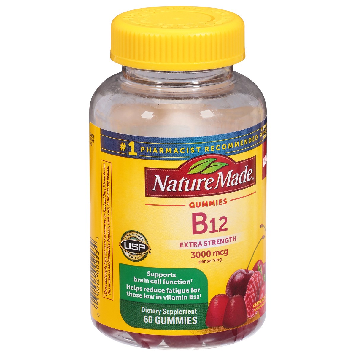 slide 2 of 9, Nature Made Extra Strength Vitamin B12 Gummies, 3000 mcg per serving, B12 Vitamin Supplement for Energy Metabolism Support, 60 Gummy Vitamins, 30 Day Supply, 60 ct