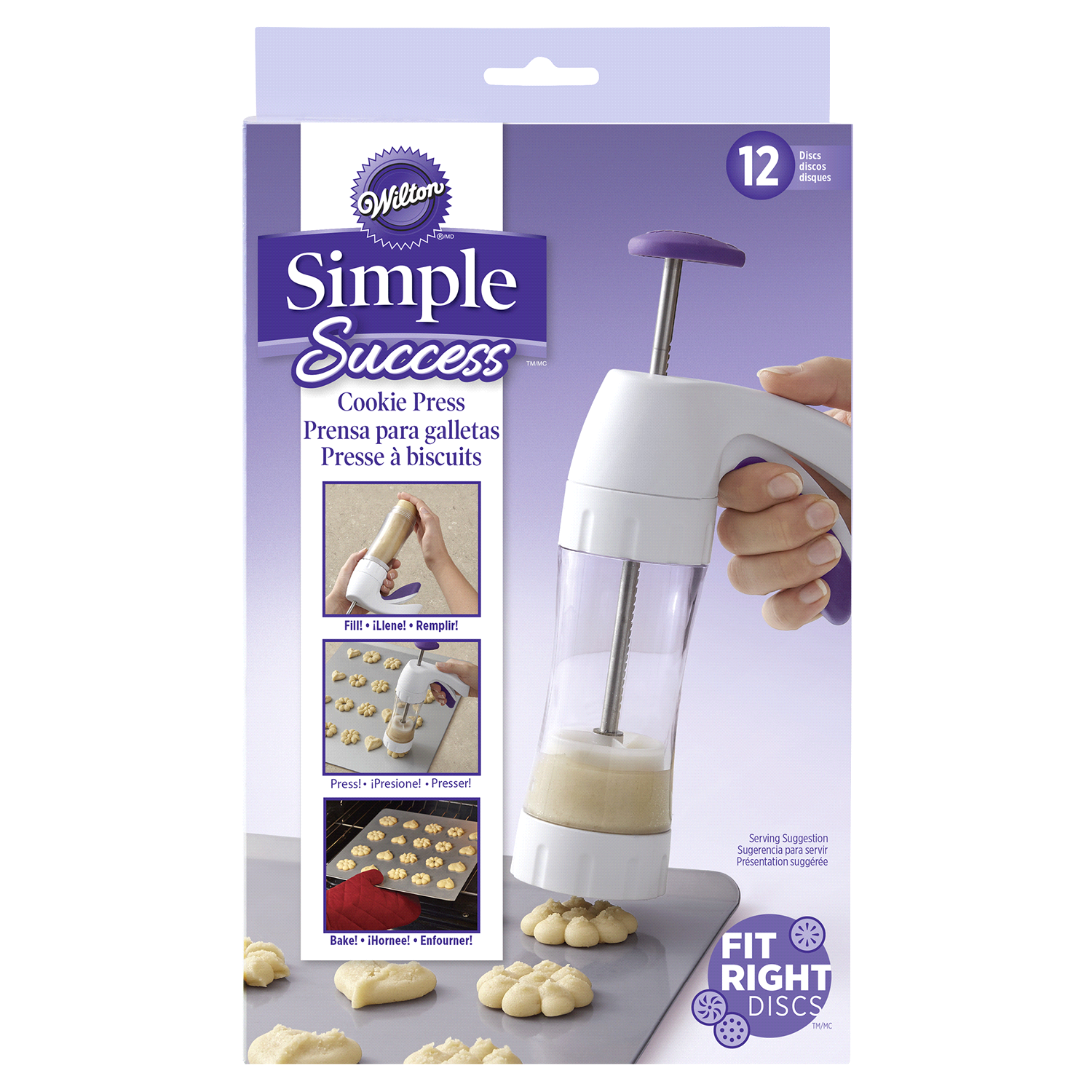 slide 1 of 1, Wilton Simple Success Cookie Press - White, 1 ct