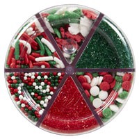 slide 3 of 5, Wilton Christmas 6-Cell Red & Green Holiday Sprinkles, 1 ct