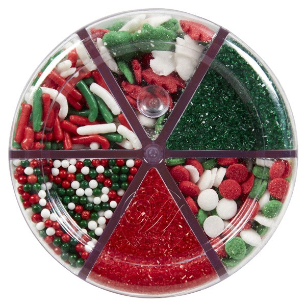 slide 4 of 5, Wilton Christmas 6-Cell Red & Green Holiday Sprinkles, 1 ct