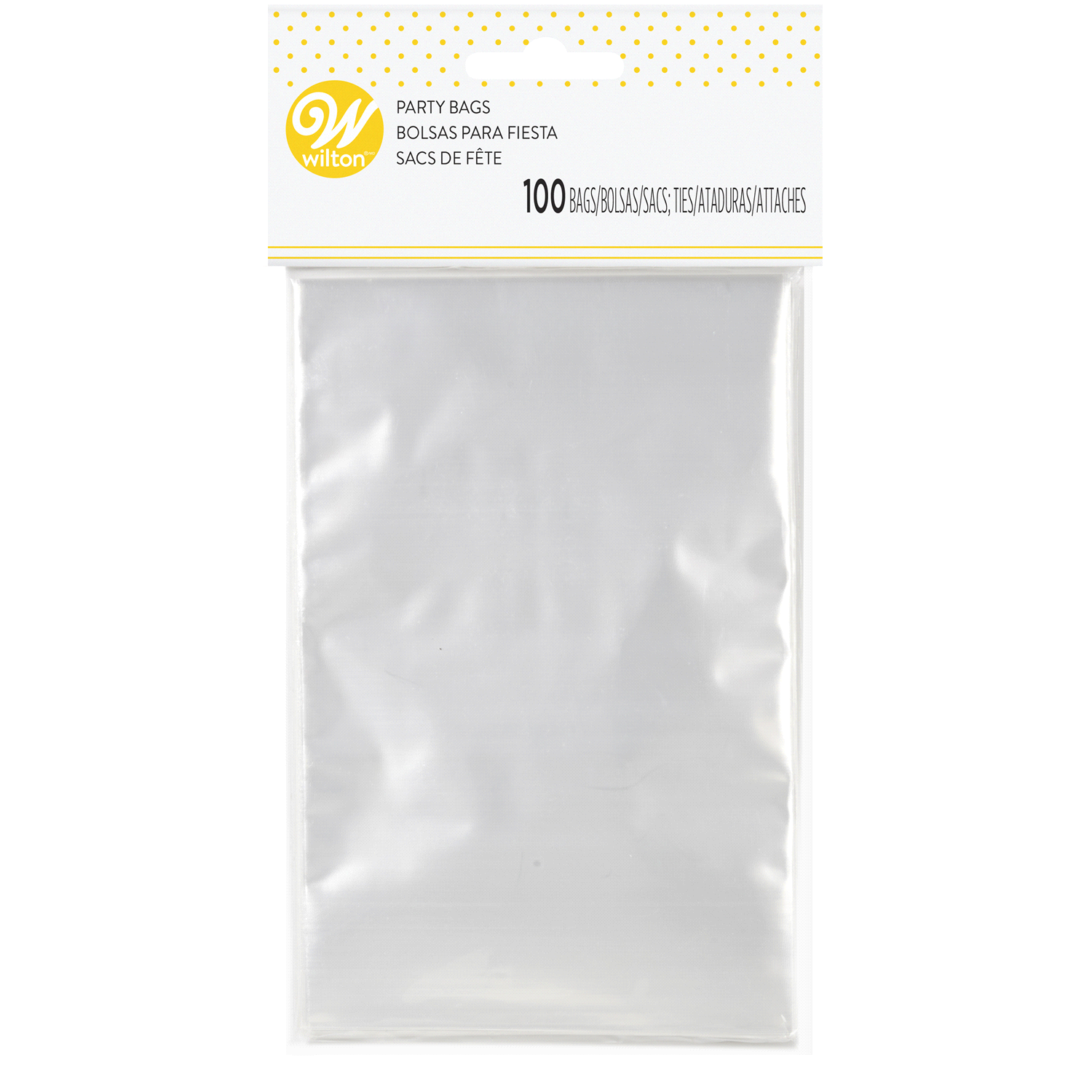 slide 1 of 2, Wilton CLEAR PARTY BAGS MEGAPK, 100 ct