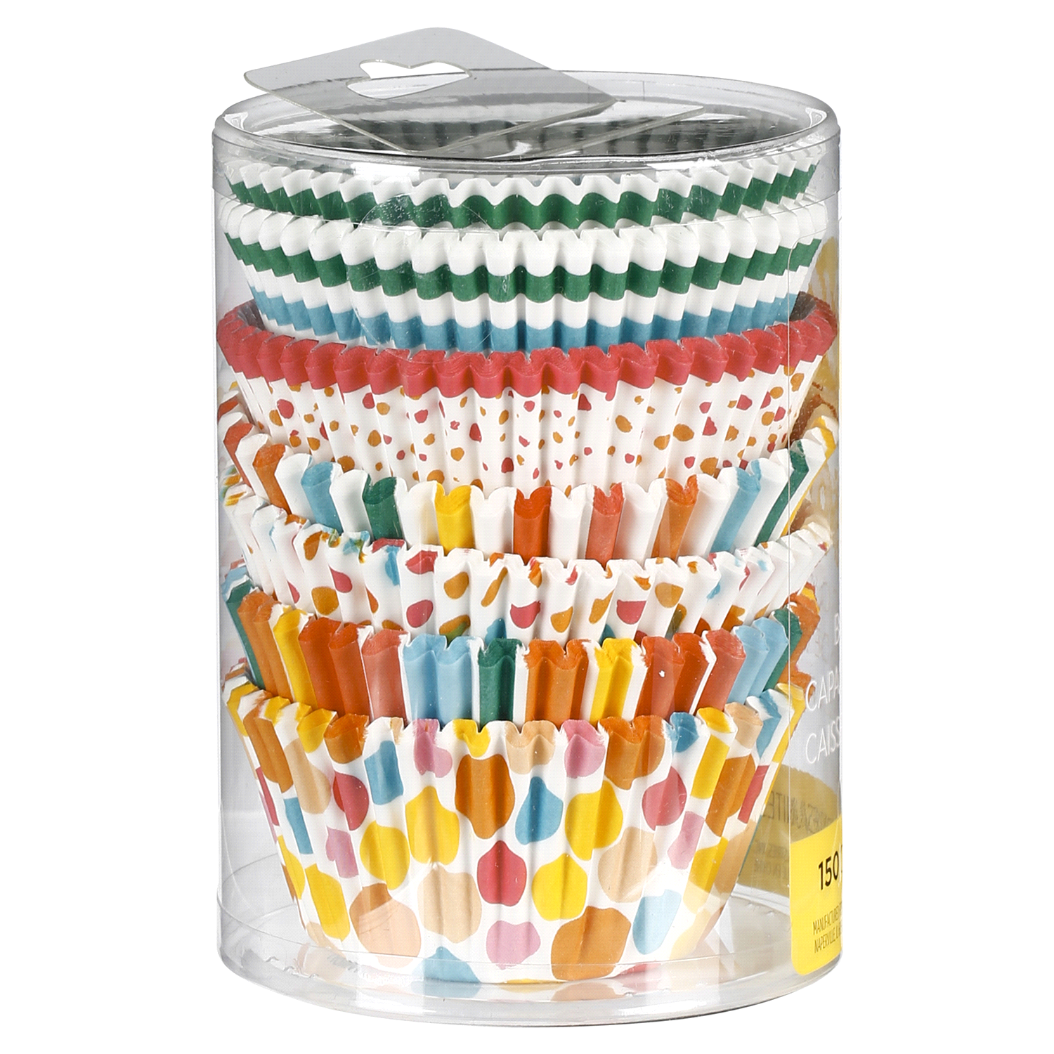 slide 4 of 5, Wilton Standard Baking Cups, Rainbow, Striped and Polka Dot, 150 ct