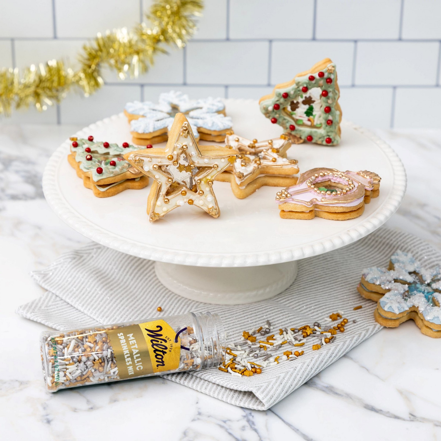 slide 5 of 5, Wilton Xmas Sprinkles Holiday Metallic 6, 1 ct