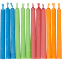 slide 2 of 5, Wilton Red, Blue, Orange and Green Color Flame Birthday Candle Set, 12-Count, 12 ct