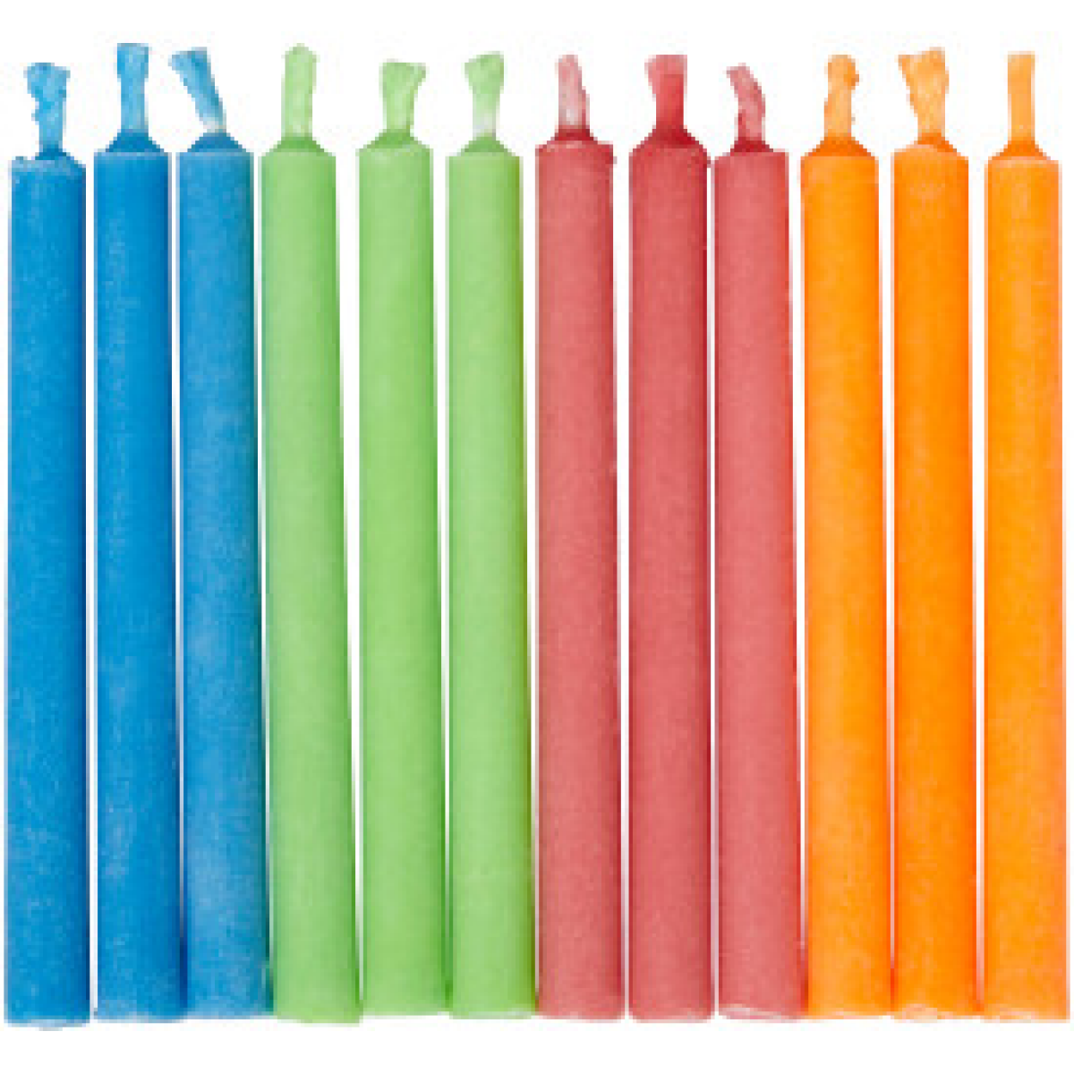 slide 4 of 5, Wilton Red, Blue, Orange and Green Color Flame Birthday Candle Set, 12-Count, 12 ct