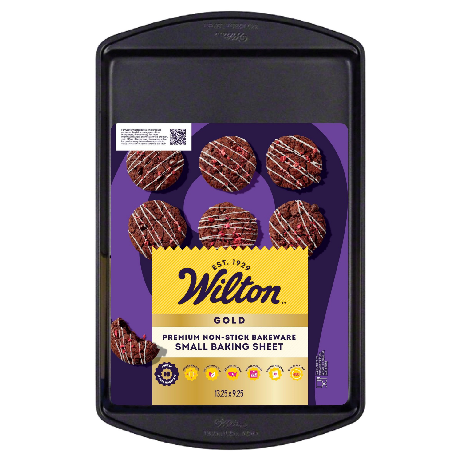 slide 1 of 1, Wilton™ Gold Non-Stick Baking Sheet Small, 13.25 x 9.25 in