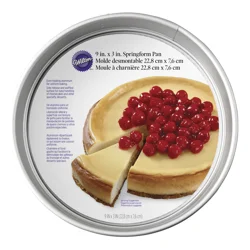 Wilton Aluminum Springform Pan, 9-Inch Round Pan for Cheesecakes and Pizza