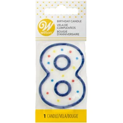 Wilton 8 Birthday Candle 3 Inch 1 ea