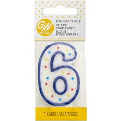 Wilton 6 Birthday Candle 3 Inch 1 ea