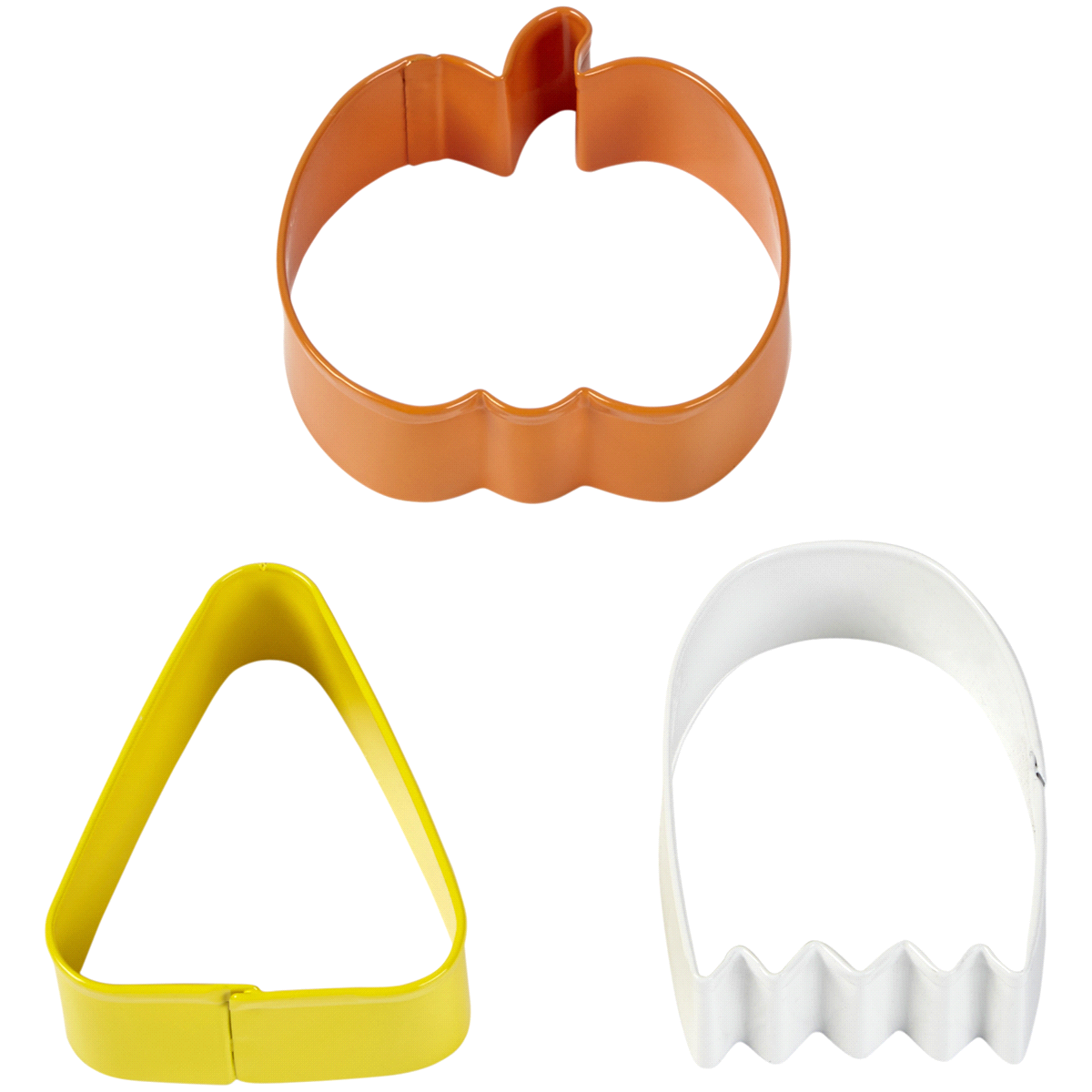 slide 2 of 2, Wilton Pumpkin, Ghost and Candy Corn Cookie Cutter Set, 3 ct