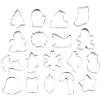 slide 4 of 5, Wilton Holiday Shapes Metal Cookie Cutter Set, 18 ct