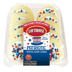 Lofthouse White Frosted Patriotic Sugar Cookies 10 Count, 13.5 Oz.