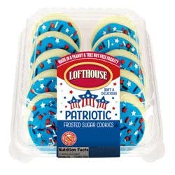 Lofthouse Blue Frosted Patriotic Sugar Cookie 10 Count, 13.5 Oz,.