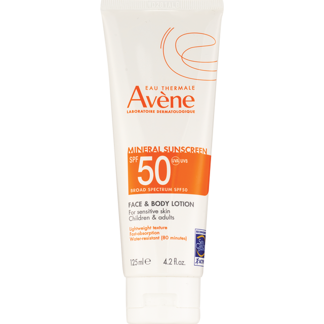 slide 1 of 1, Avène Avene Mineral Sunscreen Broad Spectrum SPF 50 Face and Body Lotion, 4.2 fl oz