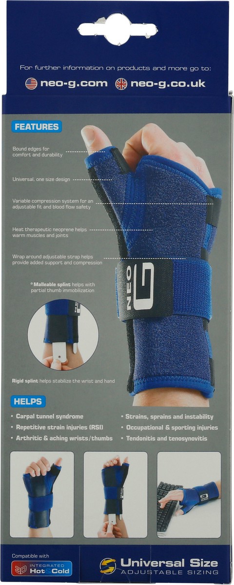 slide 3 of 11, Neo G Universal Size Stabilized Wrist & Thumb Brace 1 ea, 1 ct
