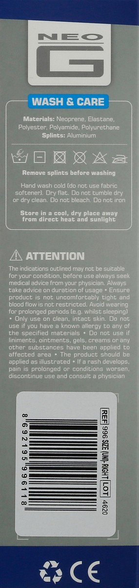 slide 6 of 11, Neo G Universal Size Stabilized Wrist & Thumb Brace 1 ea, 1 ct