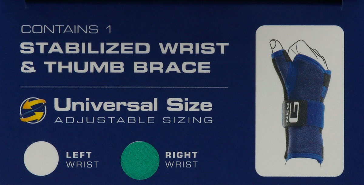slide 2 of 11, Neo G Universal Size Stabilized Wrist & Thumb Brace 1 ea, 1 ct