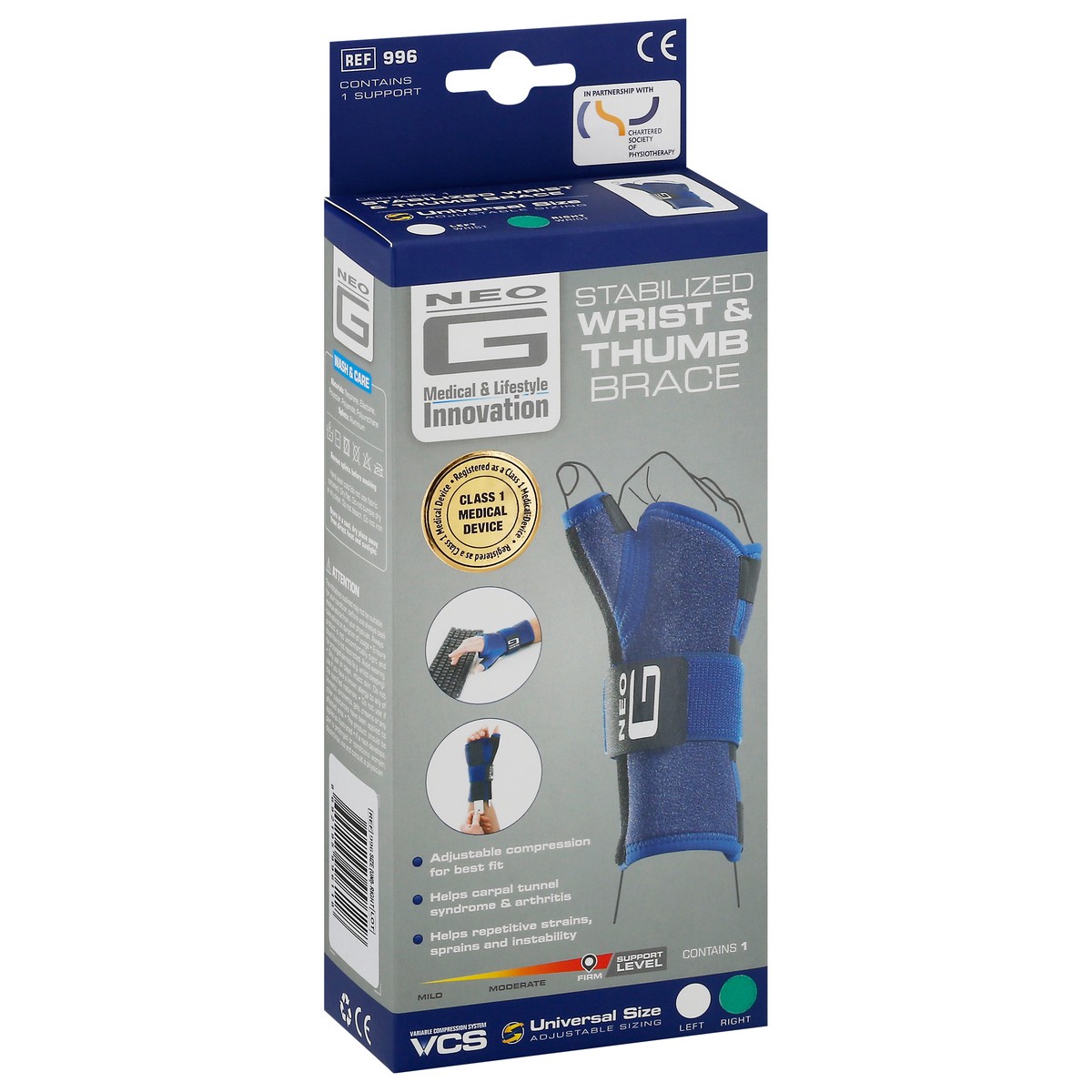 slide 10 of 11, Neo G Universal Size Stabilized Wrist & Thumb Brace 1 ea, 1 ct