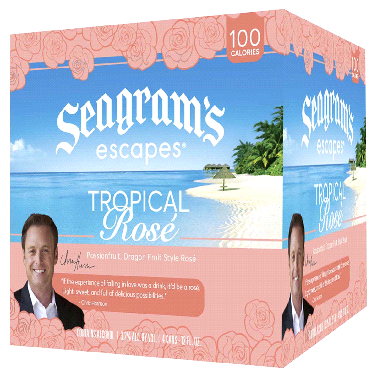 slide 1 of 1, Seagram's Escapes Tropical Rose, 4 ct; 12 oz