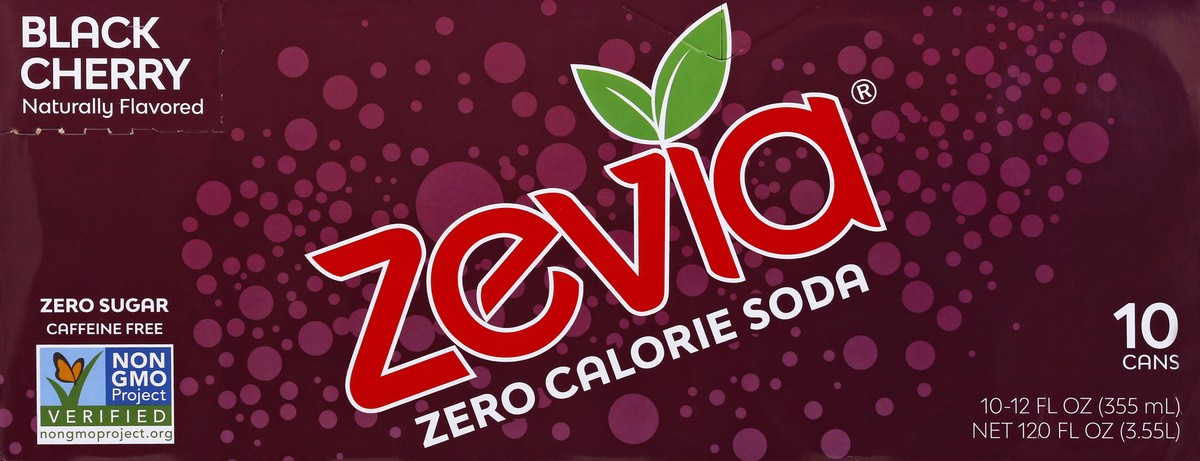 slide 5 of 9, Zevia Black Cherry Soda Zero Cal 10Pk, 120 fl oz