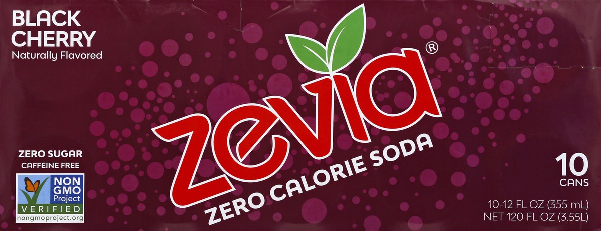 slide 6 of 9, Zevia Black Cherry Soda Zero Cal 10Pk, 120 fl oz